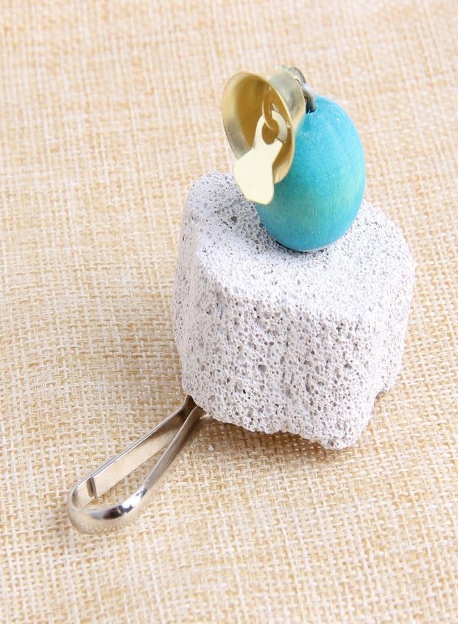 BWESOO Cute Bird Grinding Beak Calcium Stone with Bell Mineral Lava Block Trimming Teeth Chewing Toys for Chinchilla Bunny Parrot Bird Toys - Image 5